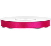 Ruban cadeau en satin rose foncé 25m 6mm de large