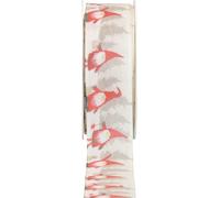 Ruban cadeau lutin rouge 40mm 15m - Ruban décoratif Emballage cadeau Décoration de Noël