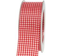 Ruban cadeau rouge à carreaux 40mm x 20m - Ruban de décoration Chemin de table Ruban de couronne