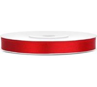 Ruban cadeau satin rouge 25m 6mm de large