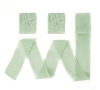 Ruban cadeau vert en mousseline de soie vert sauge - Large ruban cadeau - Pour mariage, décoration de voiture, mariage