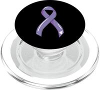 Ruban Cancer Survivor Fighter Chemo Lavande PopSockets PopGrip pour MagSafe