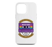 Ruban Cassette rétro LGBT Rainbow Heart Gay Pride Coque pour iPhone 13 Pro Max