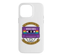 Ruban Cassette rétro LGBT Rainbow Heart Gay Pride Coque pour iPhone 14 Pro Max