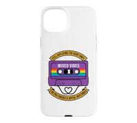 Ruban Cassette rétro LGBT Rainbow Heart Gay Pride Coque pour iPhone 15 Plus
