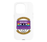 Ruban Cassette rétro LGBT Rainbow Heart Gay Pride Coque pour iPhone 15 Pro