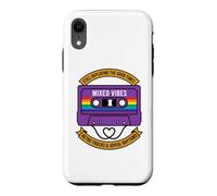 Ruban Cassette rétro LGBT Rainbow Heart Gay Pride Coque pour iPhone XR