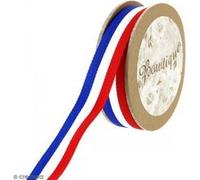 Ruban Celebrate fantaisie à gros grains - Drapeau français - 20 mm x 5 m G