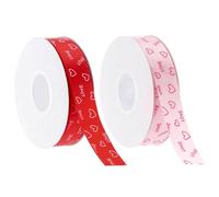 Ruban coeur paquet de 2 rubans de satin Saint-Valentin avec motif d'amour rubans 1 pouce x 40 mètres pour l'emballage l'artisanat et les décorations bricolage