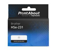 Ruban compatible Brother HSe-231 - (11,7 mm) - Noir sur blanc