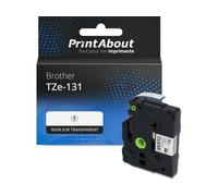 Ruban compatible Brother TZe-131 - (12 mm) - Noir sur transparent