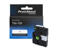 Ruban compatible Brother TZe-133 - (12 mm) - Bleu sur transparent