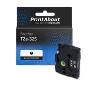 Ruban compatible Brother TZe-325 - (9 mm) - Blanc sur noir