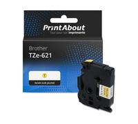 Ruban compatible Brother TZe-621 - (9 mm) - Noir sur jaune