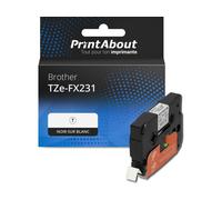 Ruban compatible Brother TZe-FX231 - (12 mm) - Noir sur blanc