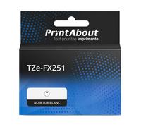 Ruban compatible Brother TZe-FX251 - (24 mm x 24 mm) - Noir sur blanc