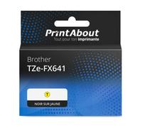 Ruban compatible Brother TZe-FX641 - (18 mm) - Noir sur jaune