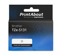 Ruban compatible Brother TZe-S131 - (12 mm) - Noir sur transparent