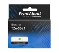 Ruban compatible Brother TZe-S621 - (9 mm) - Noir sur jaune