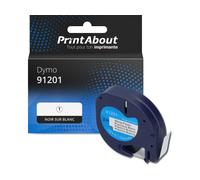 Ruban compatible Dymo 91201 (S0721610) - (12 mm) - Noir sur blanc