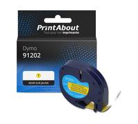 Ruban compatible Dymo 91202 (S0721620) - (12 mm) - Noir sur jaune