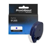 Ruban compatible Dymo 91205 (S0721650) - (12 mm) - Noir sur bleu
