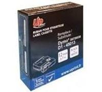Ruban compatible pour Dymo D1 12mmX7m plastifié noir sur blanc G