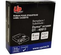 Ruban compatible pour Dymo D1 9mmX7m plastifié noir sur blanc G