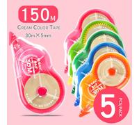 Ruban Correcteur Blanc/Crème De Grande Capacité,200 Mètres,4 Pièces 40m X 5 Pièces,Pour École Primaire - Type 58330 Cream Tape150m