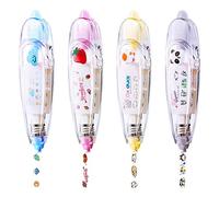 Ruban Correcteur Stylo MZSM 4 pièces Autocollant De Bande De Poussée Correction Décoratif De Bricolage Pour La Papeterie De Scrapbooking(Nuages, Panda, Canard, Fraise)…