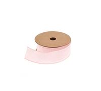 Ruban coton rose brillant bords fil de fer