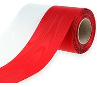 Ruban couronne moiré, ruban de deuil blanc-rouge, ruban de décoration 150mm, ruban commémoratif deuil, acétate taffetas 25m