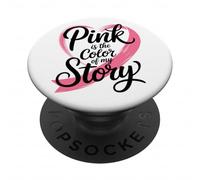 Ruban cœur Rose est la Couleur de Mon Histoire PopSockets PopGrip Adhésif