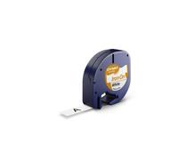 Dymo - Étiquettes autocollantes LetraTag pour vêtements - Authentiques 12 mm x 2 m - Noir sur blanc