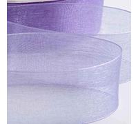 Ruban d’organza.qualité supérieure, de nombreuses couleurs et tailles 10 mm, 12 mm, 20 mm, 25 mm.Pochoir, emballage cadeau, décoration de la maison.Rouleau de 46 m, GCS Londres., lilas, 12 mm