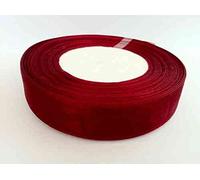 Ruban d’organza.qualité supérieure, de nombreuses couleurs et tailles 10 mm, 12 mm, 20 mm, 25 mm.Pochoir, emballage cadeau, décoration de la maison.Rouleau de 46 m, GCS Londres., bordeaux, 12 mm