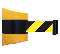 Ruban d'avertissement de danger, 3/5/7/10 mètres de longueur, barrière de ceinture rétractable murale avec ceinture d'avertissement rayée jaune et noire for zone séparée (5 mètres)(10meters)