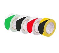 Ruban d'avertissement en PVC, 6 pièces, marquage adhésif au sol à points noirs et jaunes for la sécurité et l'identification(White,48mm*18m)