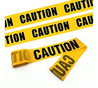 Ruban d'avertissement jaune, “Caution” en caractères gras et noirs, pour une lisibilité maximale des dangers et des zones de danger sur le lieu de travail, décorations Halloween, 7,5cm*20m Non adhésif
