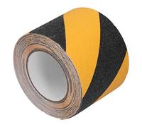 Ruban d'avertissement Noir et Jaune, Bande Adhésive Antidérapante pour Marquage au Sol, Identification des Dangers, Usage Industriel, Haute visibilité, Durable