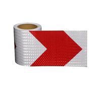 Ruban d'avertissement réfléchissant 15,2 cm x 90,3 cm - Marquage de sécurité autocollant rouge et blanc pour remorques, camions, bateaux - Bande réfléchissante haute intensité en forme de flèche