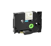 Ruban de 12 mm noir sur l'étiquette blanc Tze 231 Compatible avec les imprimantes de label TZ231 Tack Adhesive fonctionne avec 131 241 H110 Modèles(Gold on white)