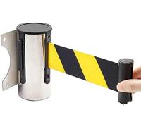Ruban de barrière rétractable, système de file d'attente mural, en acier inoxydable, 10,1 m de long pour musées, usines, théâtres, solution efficace de contrôle des visiteurs