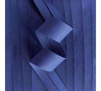 Ruban de biais bleu marine clair de 25 mm de large - Préplié - Polycoton - 10 mètres