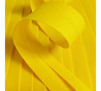 Ruban de biais jaune de 25 mm de large - pré-plié - Polycoton - Rouleau complet de 25 m