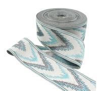 Ruban de broderie ethnique jacquard de 2, 5 ou 10 m de large, 6 cm de large, pour couture, rideaux, vêtements, décorations et loisirs créatifs(Blue,2Meters)