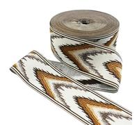Ruban de broderie ethnique jacquard de 2, 5 ou 10 m de large, 6 cm de large, pour couture, rideaux, vêtements, décorations et loisirs créatifs(Coffee,10Meters)