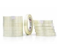 Ruban de cerclage MAT renforcé en fibre de verre de qualité - 60 m. Filaments (4 mil) dans le sens de la longueur. 12-Roll