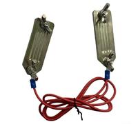 Ruban de clôture électrique pour chèvres d'élevage et bétail - Clip simple ou double - 7 x 2,5 cm - En acier inoxydable - Fil isolé de 1 m - Connexion à haute conductivité et antirouille (2 clips)