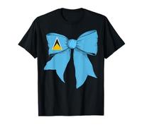 Ruban de Coquette avec nœud et Drapeau de la fierté Sainte-Lucie T-Shirt